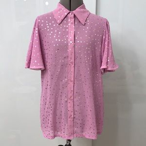 Dixie crepe glitter collar shirt blouse S Italy